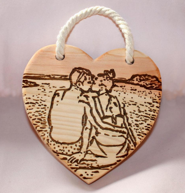 Corazón personalizado con imagen de pareja de enamorada