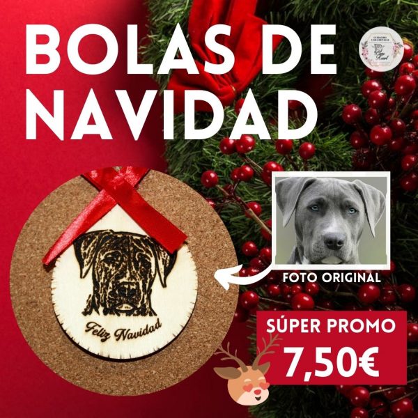 Bolas de Navidad personalizada con tu Foto de madera promoción